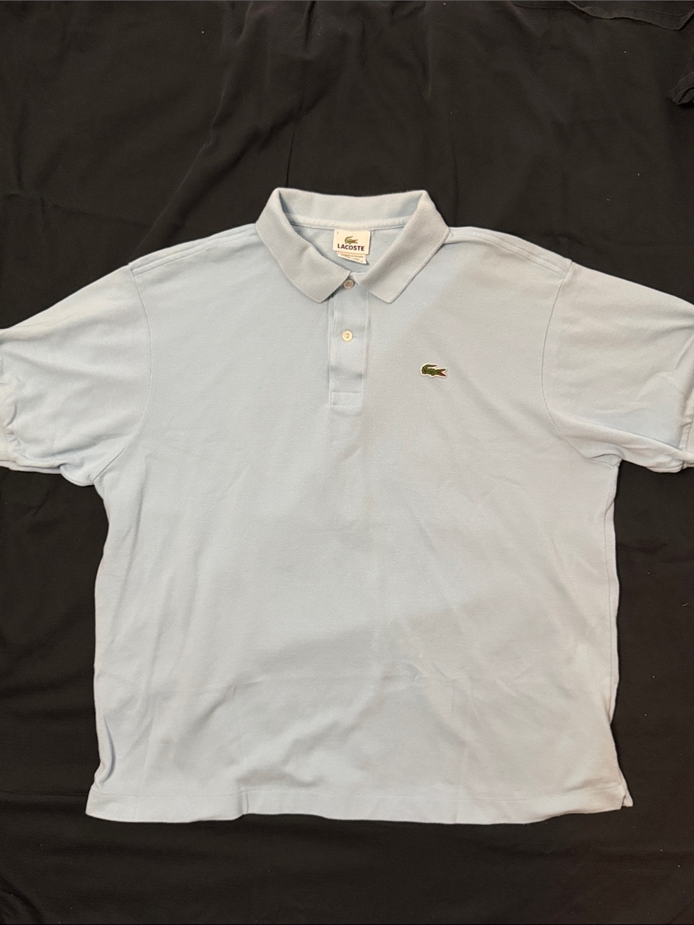 Lacoste Light Blue Short-Sleeve Cotton Polo with Crocodile Logo
